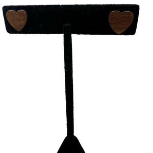 🍭6/$30 Wood grain heart post earrings